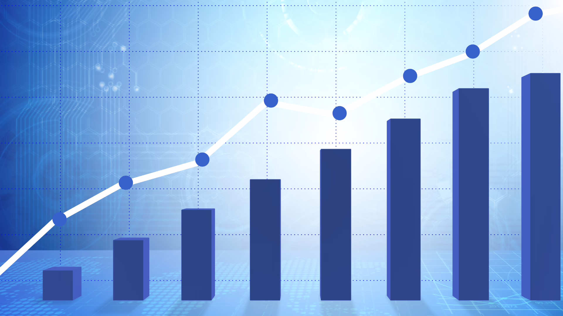 Graph showing an upward trend in sales growth