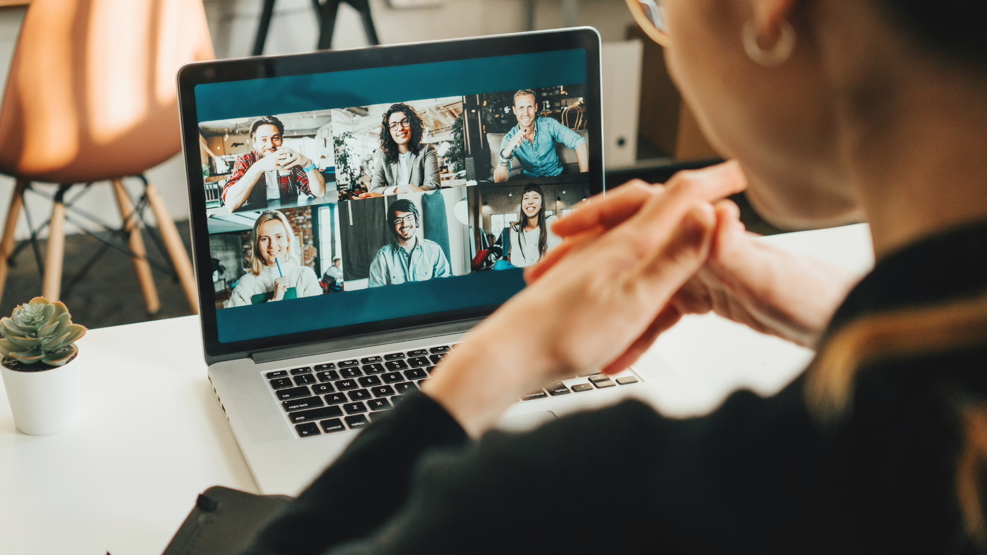 Remote accounting team collaborating over a video conference